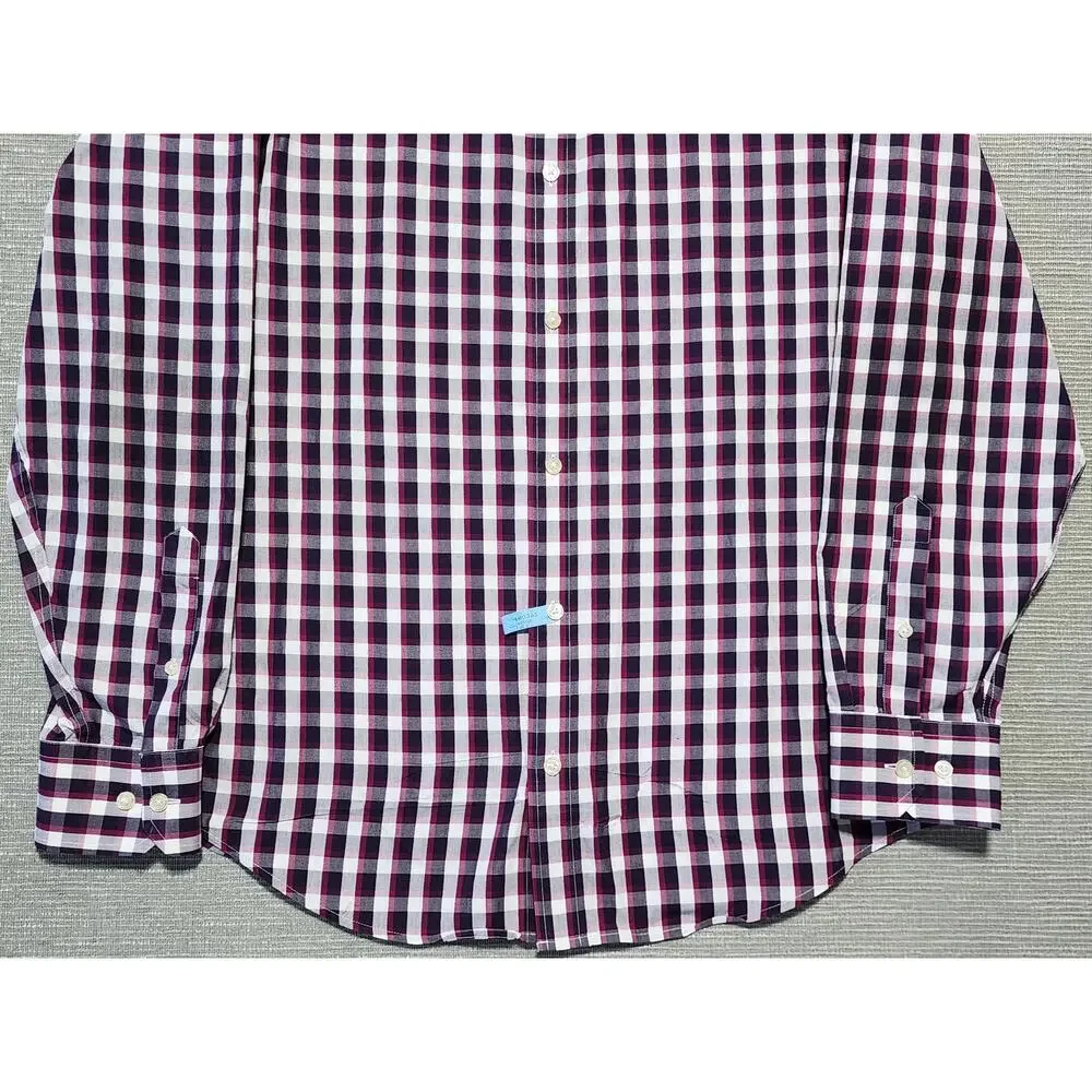 Banana Republic Plaid Button‎ Down Shirt Mens L Non Iron Classic Fit